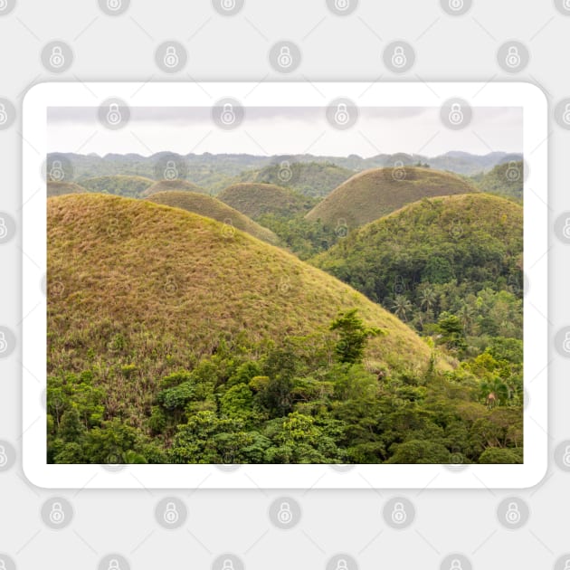 The Chocolate Hills, Carmen, Bohol, Philippines Sticker by Upbeat Traveler